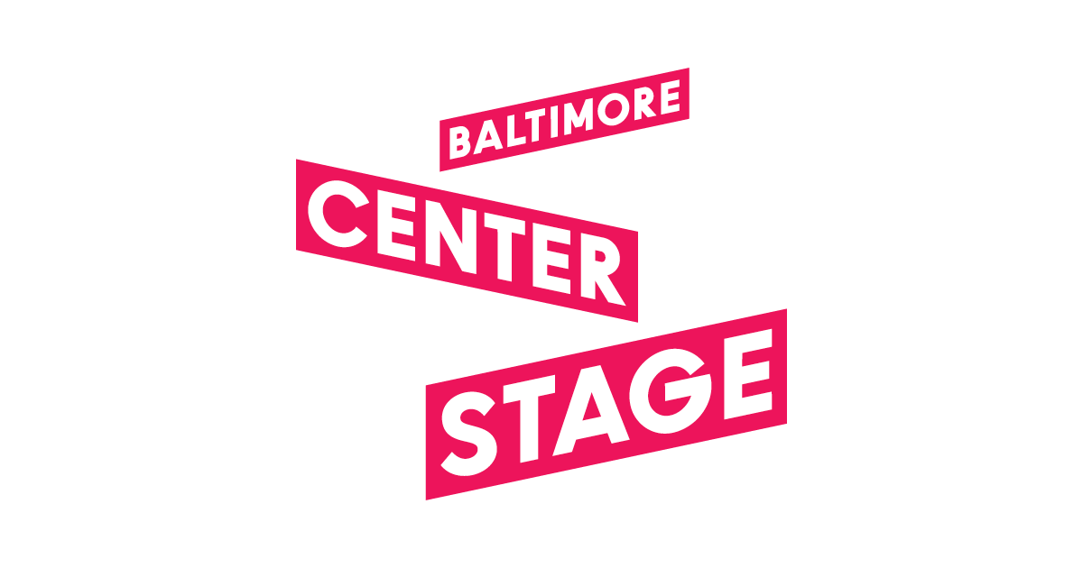 red and white Baltimore Center Stage logo